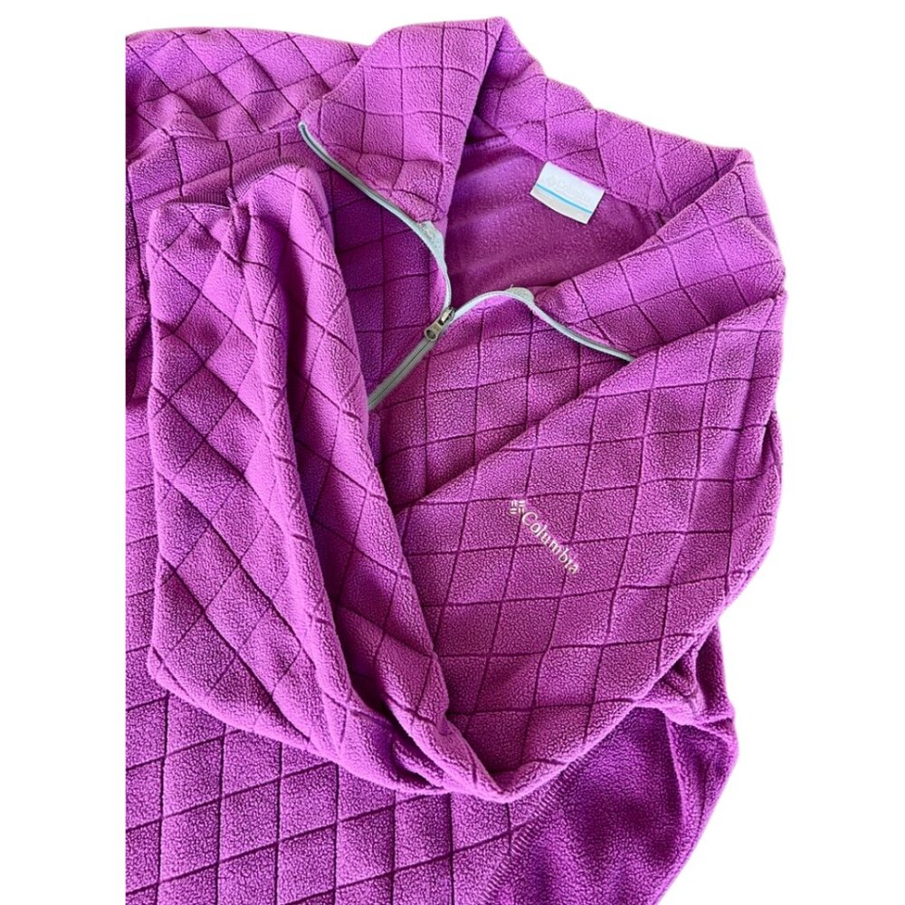 Columbia Women’s Size XL Purple Diamond Quilted Fleece Quarter Zip Pullover